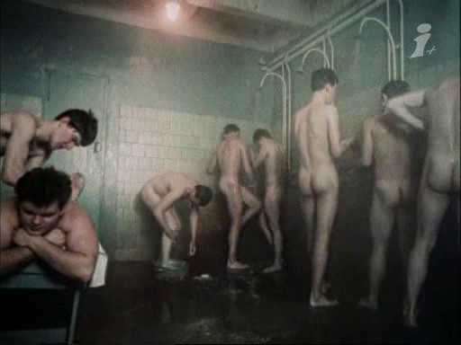 naked soldiers showering