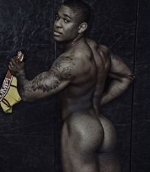 Naked black male stripper